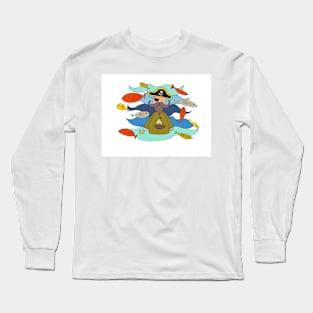 Pete the part-time pirate - fish Long Sleeve T-Shirt